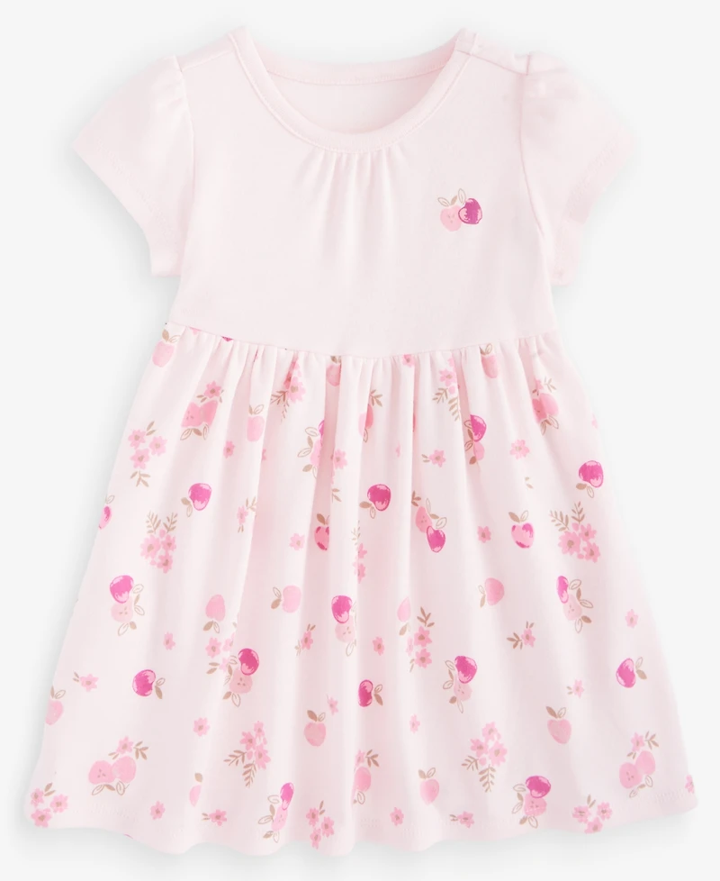 First Impressions Baby Girls' 0M-24M Short-Sleeve Apple-Print Dress, Macy's Exclusive