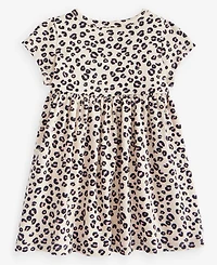 First Impressions Baby Girls' 0M-24M Short-Sleeve Leopard-Print Cotton Dress, Macy's Exclusive