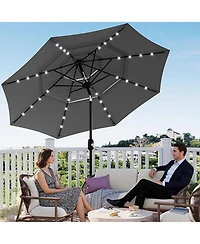 gaomon 3-Tier Patio Umbrella, Easy Crank and Push Button Tilt for Pool, Deck, Yard, Garden with Led Lights (No Base)