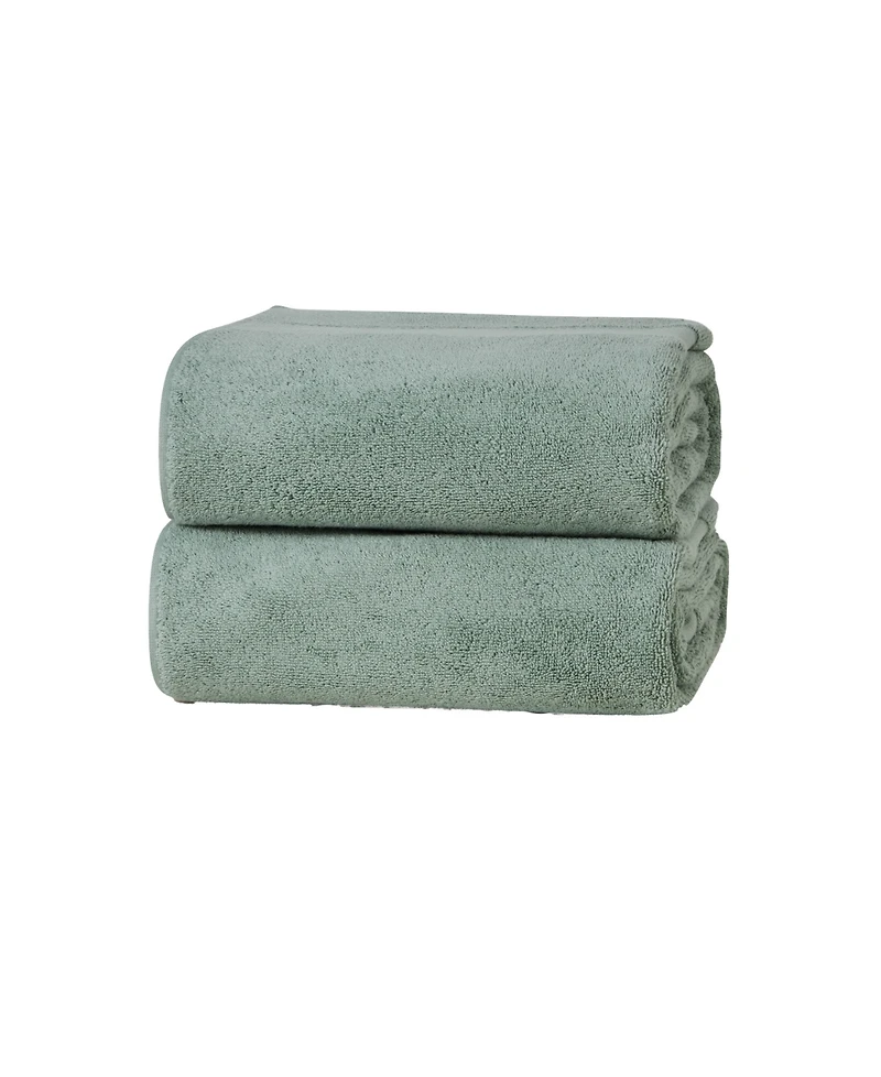 French Connection Solid Dobby 2-Pc. Bath Sheet Set, 33" x 63"