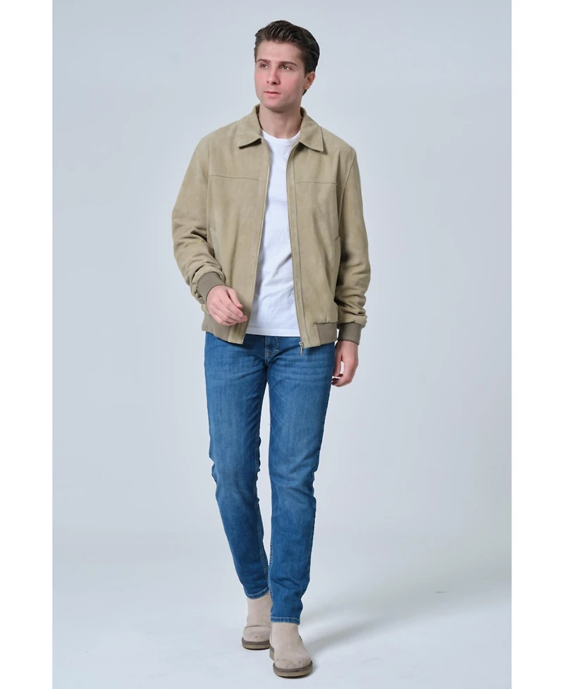 Furniq Uk Men's Men s Suede Bomber Jacket, Created for Macy
