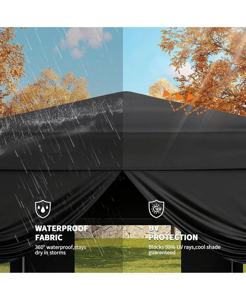 gaomon Outdoor Pop Up Tent Canopy with 4 Sidewalls SandBag and Carry Bag for Camping, Backyard Parties