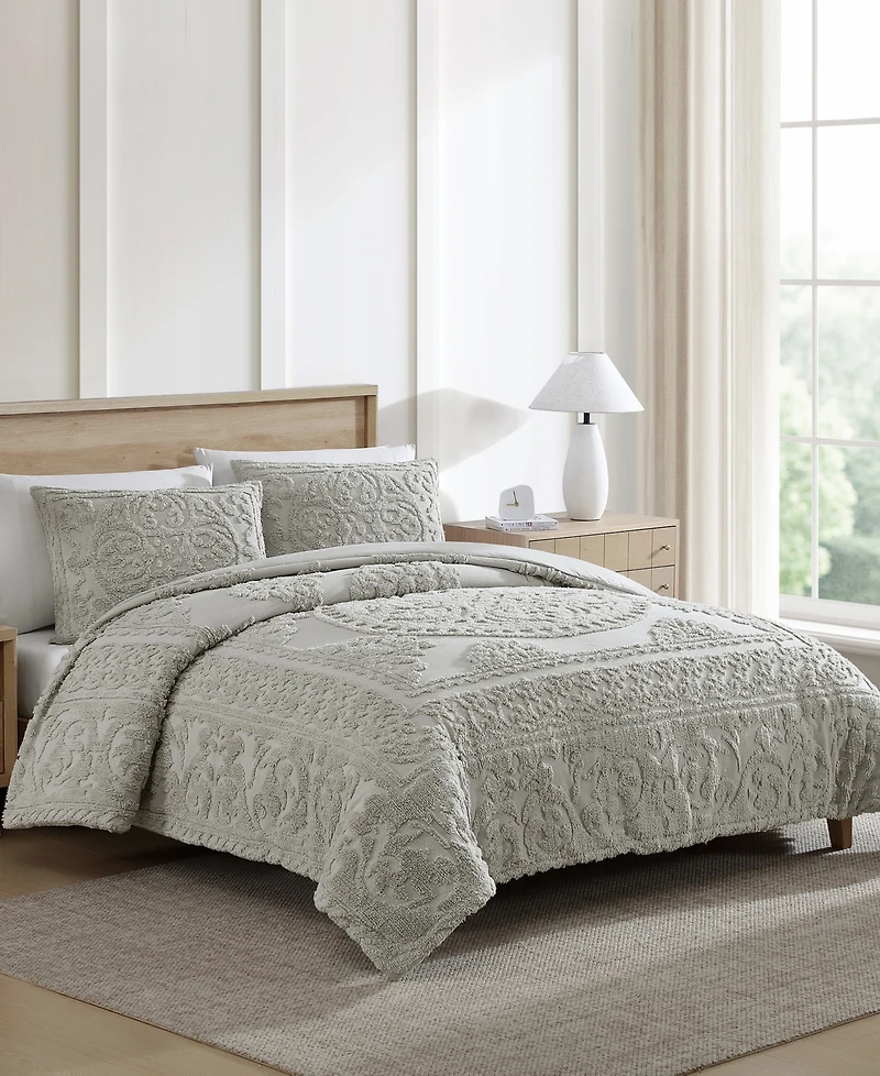 Beatrice Home Fashions Emblem Chenille 3-Pc. Comforter Set