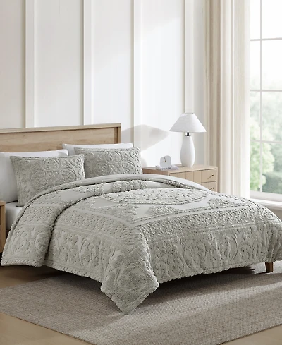 Beatrice Home Fashions Emblem Chenille 3-Pc. Comforter Set