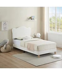 gaomon Twin Bed Frame, Platform Bed with Boucle Headboard
