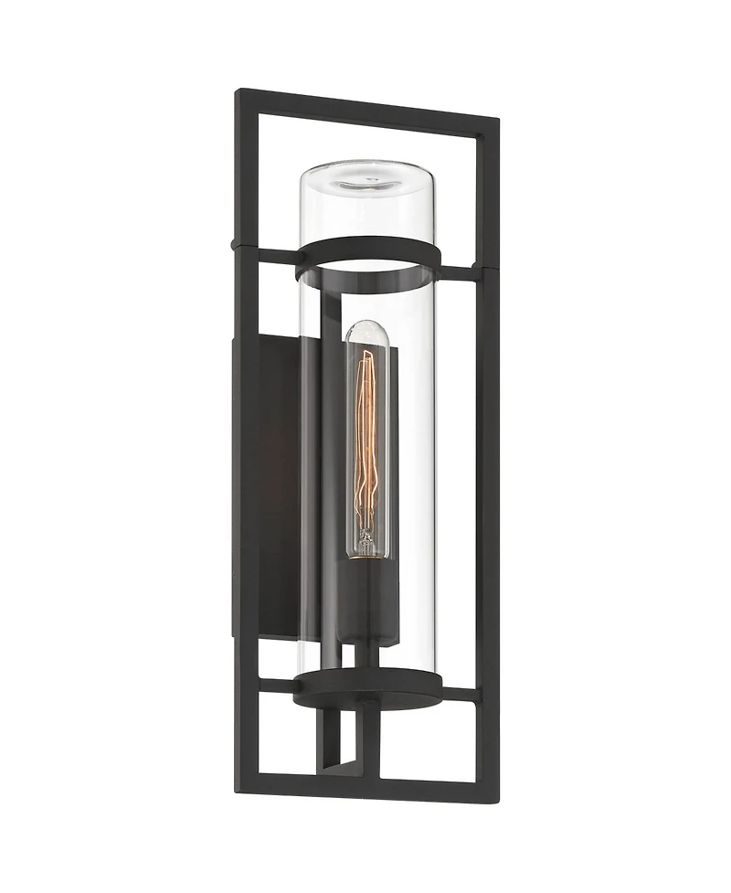 Possini Euro Design Castello 18inches High Modern Outdoor Wall Light Fixture Mount Porch Weatherproof Sand Marine Grade Finish