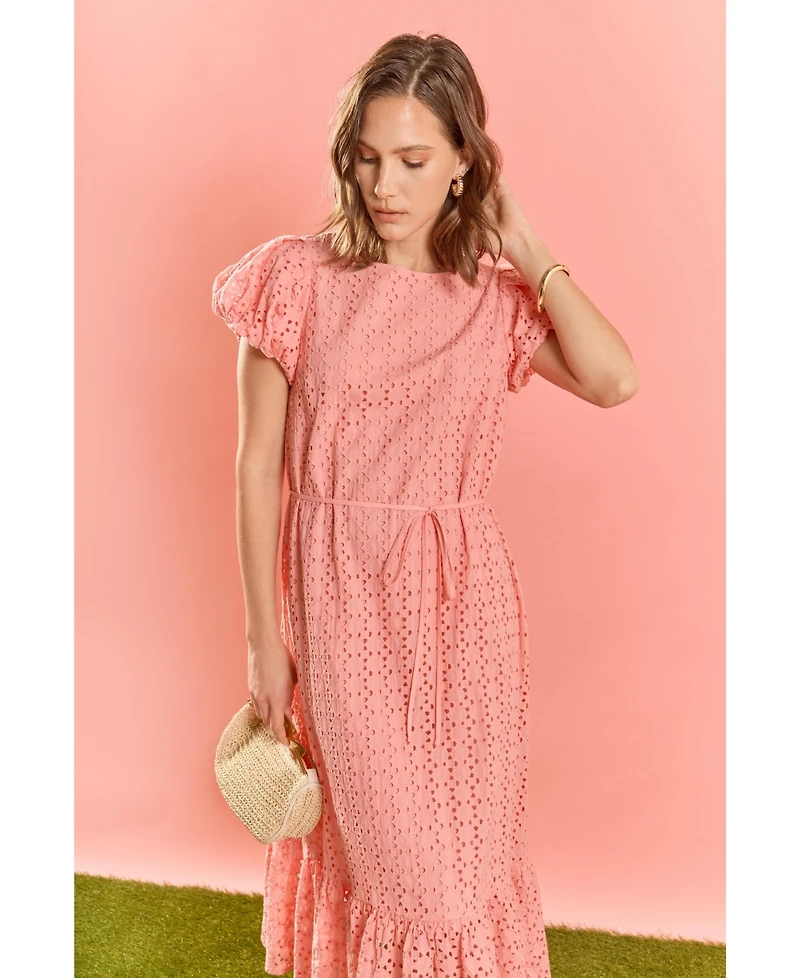English Factory Women's Eyelet Midi Dress