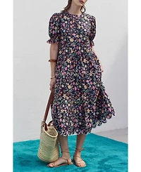 English Factory Women's Contrast Scallop Edge Midi Dress