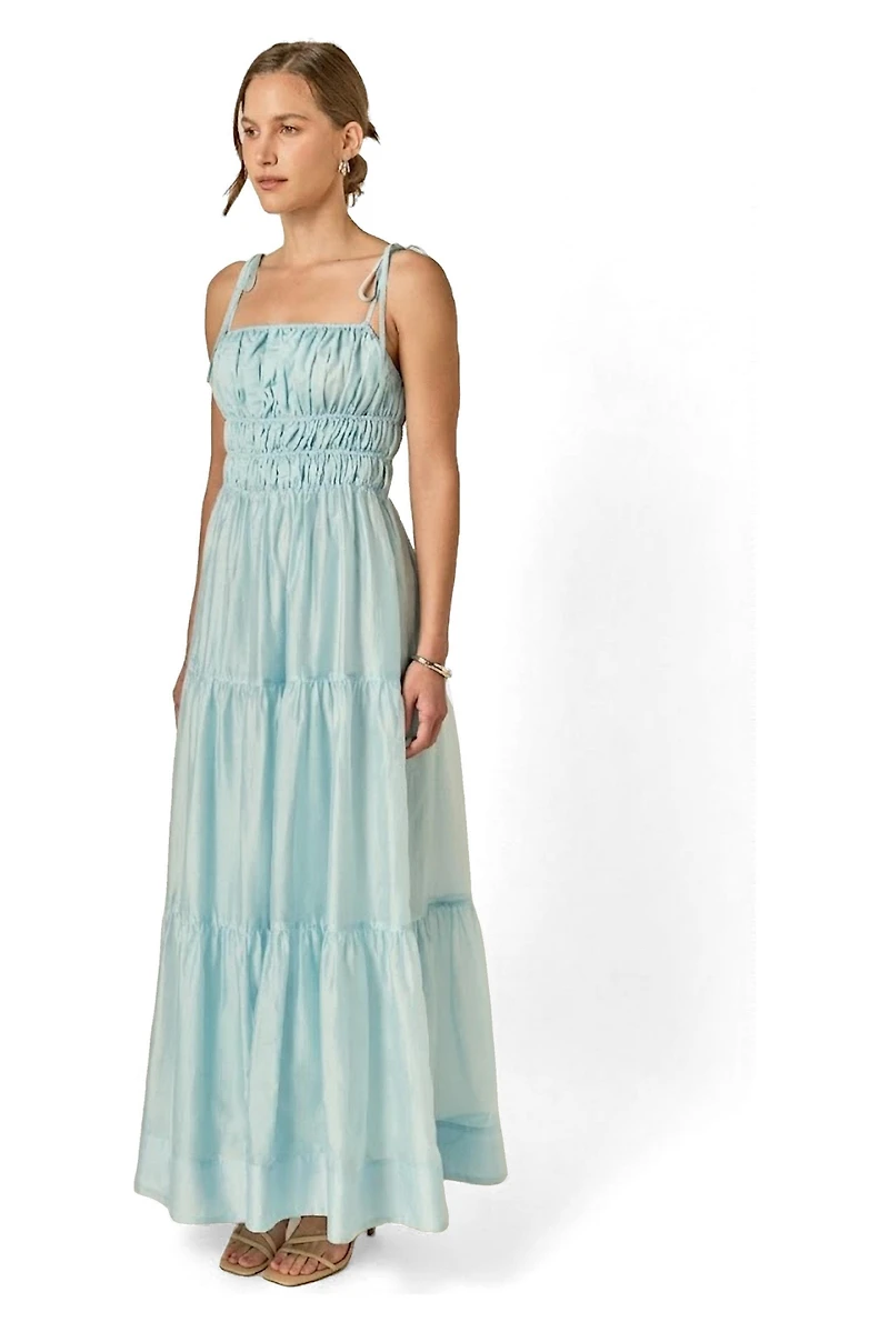 English Factory Women's Smocked Sleeveless Maxi Dress