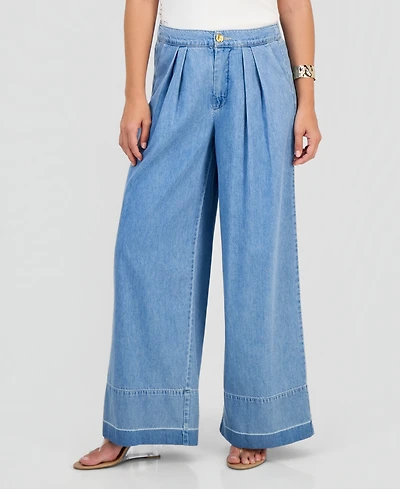 I.n.c. International Concepts Women's High Rise Wide Leg Jeans, Macy's Exclusive