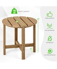 Gymax 2PCS 18''Adirondack Side Table Weather Resistant Hdpe Garden Patio