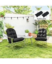 Outsunny 2 Pcs Adirondack Cushions, Tufted High Back Patio Chair Cushions