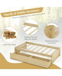 Gouun Captain Bed with 2 Drawers and Slats Support