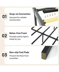 Gymax Metal Bed Frame Heavy Duty Support Slats Mattress Foundation