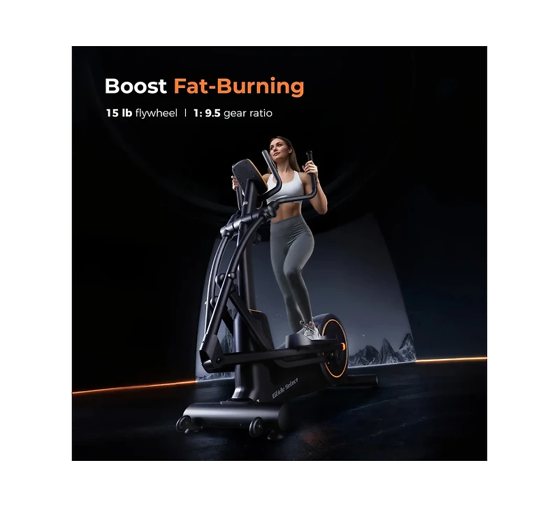 Glide Elliptical, 400 Lbs Capacity, Ultra Quiet Magnetic Drive with 16 Levels, 4-in-1 Modes and Bluetooth for Home Gym
