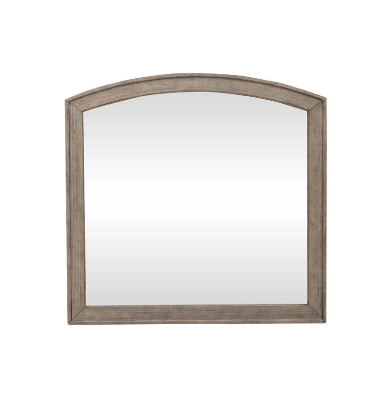 Liberty Furniture Industries, Inc. Arched Mirror with Dresser Mount 41" x 40"- Burnished Oak Wood Frame