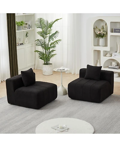 Streamdale Furniture Chenille Sectional Sofa with 2 Pillows, Symmetrical Modular for Living Room/Office