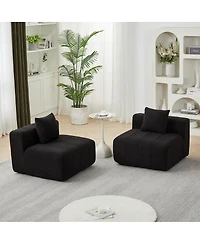 Streamdale Furniture Chenille Sectional Sofa with 2 Pillows, Symmetrical Modular for Living Room/Office