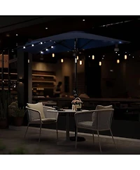 gaomon 9Feet Half Patio Umbrella with Smooth Crank Lift, Shade Canopy for Patio, Backyard