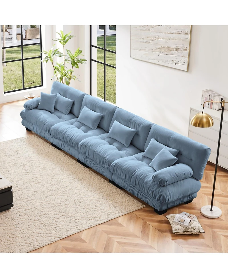 Streamdale Furniture 4-Seater Modular Chenille Sofa Couch for Living Room, Apartment, Office