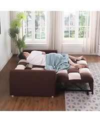 Streamdale Furniture 3-in-1 Sleeper Sofa Couch Bed, Small Teddy Convertible Loveseat Futon
