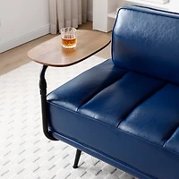 Streamdale Furniture Faux Leather Swivel Tray Bench with Metal Legs
