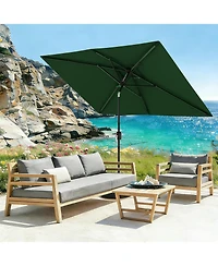 gaomon 10' x 6.5' Solar Patio Umbrella with Crank and Push Button Tilt for Garden, Deck, Lawn