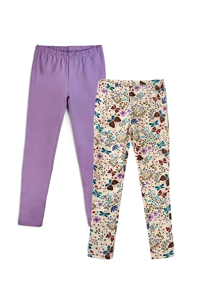 Mightly Toddler Fair Trade Organic Cotton Reinforced Knee Leggings 2-pack