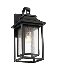 John Timberland Cecile 21.25 High Mission Outdoor Wall Light Fixture Mount Porch House Box Lantern Weatherproof Black Clear Glass Shade