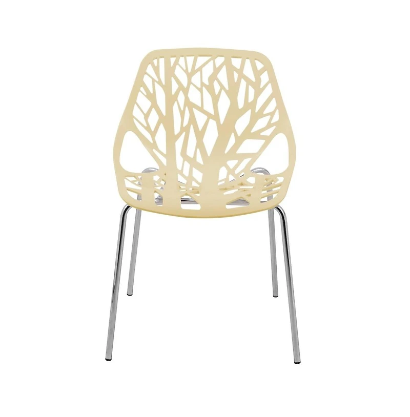 Modern Asbury Dining Chair w/ Chromed Legs, Set of 4