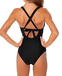 Cupshe Women's V-Neck Cutout Twist Crisscross Back One-Piece Swimsuit