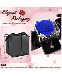 Gnuadz Preserved Rose Heart Necklace Gift Box