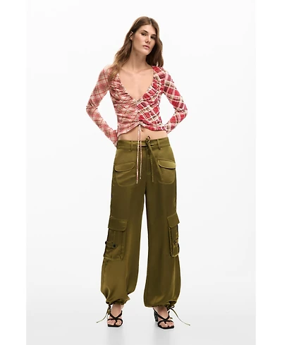 Desigual Women's Satin cargo pants