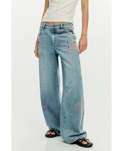 Desigual Women's Printed Denim Trousers