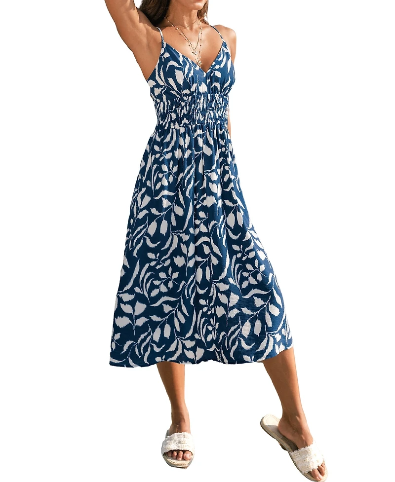 Cupshe Women's Sandy Getaway Tropical Midi Beach Dress