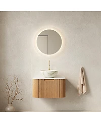Sillysis Wall Mounted Bathroom Vanity with Sintered Stone Top Ceramic Basin, Soft Close Drawer, Pre-assembled