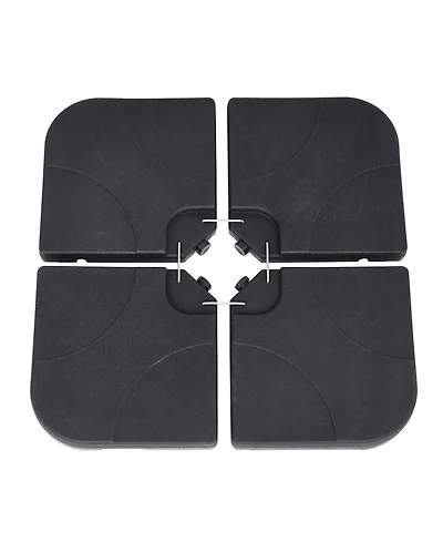 Bonosuki 4 Piece Patio Cantilever Umbrella Weighted Base, Square Offset Umbrella Stand Filled With Water or Sand