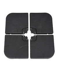 Bonosuki 4 Piece Patio Cantilever Umbrella Weighted Base, Square Offset Umbrella Stand Filled With Water or Sand