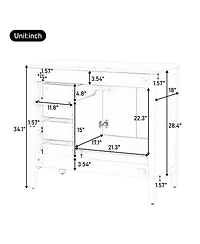 Sillysis 35.4 Inches Freestanding Bathroom Vanity with Sink, Soft Close Drawers, Multi-Tier Storage for Modern Bathrooms