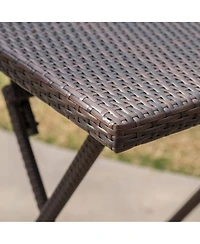 flynama Folding All-Weather Wicker Outdoor Bar Table