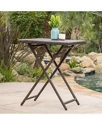 flynama Folding All-Weather Wicker Outdoor Bar Table
