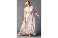 Kiyonna Plus Catalina Border Print Gown