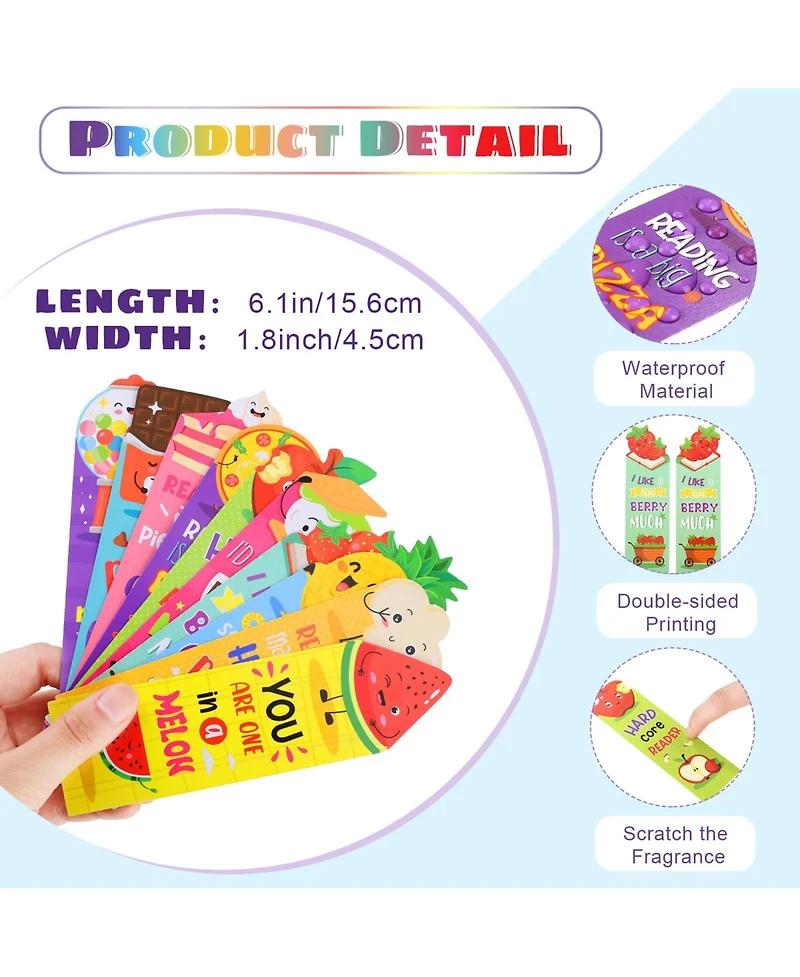 Gnuadz Scratch Sniff Scented Bookmarks Fruit Food Theme Gifts