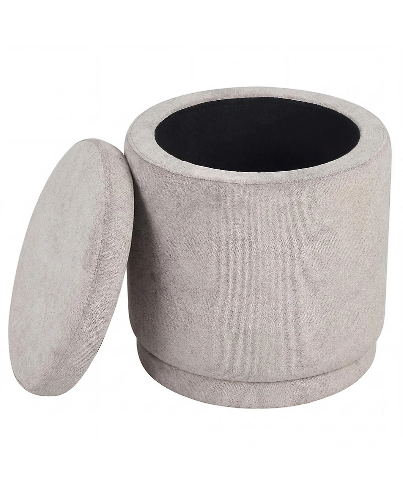 Costway Round Storage Ottoman Footrest with Removable Lid 400 Lbs Weight Capacity for Home