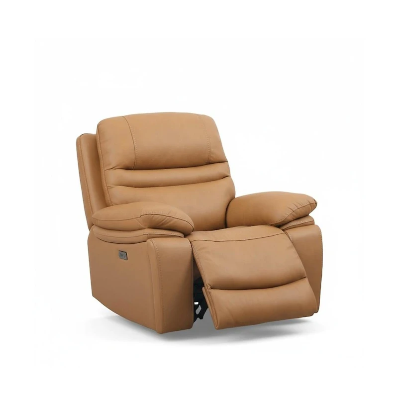 Heartland Furniture Leather Power Recliner Chair, Top Grain Upholstery, Usb and Usb-c, 360 lb Support
