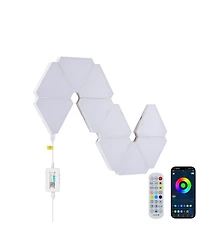 Busdays Triangular Led Lights 10 Rgb Wall Panels Modular Intelligent Light Panel with App Remote Music Sync Light Wall for Game Room Bedroom Decor
