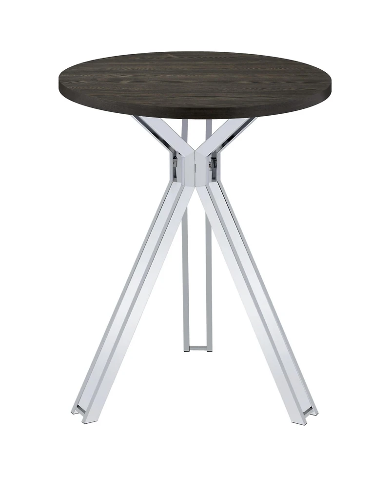 flynama Dark Oak 35" Round Pub Height Bistro Bar Table