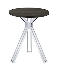 flynama Dark Oak 35" Round Pub Height Bistro Bar Table
