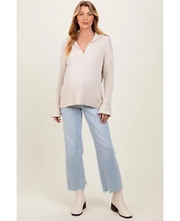 Pinkblush Maternity Distressed Hem Slim Wide Leg Jeans