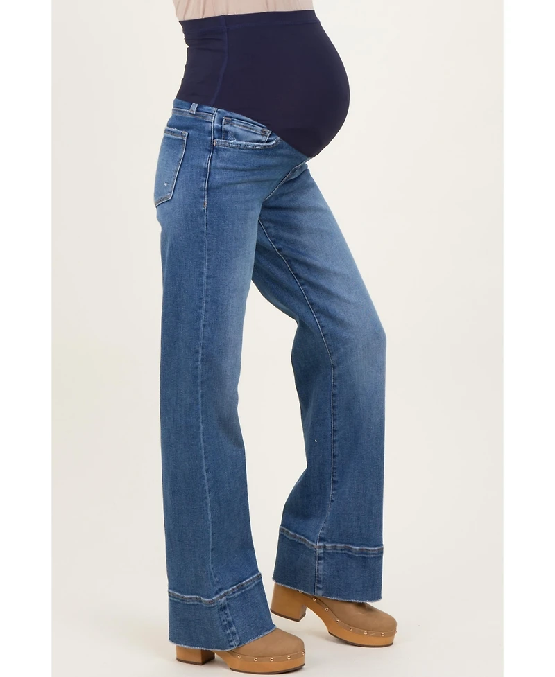 Pinkblush Maternity Trouser Hem Wide Flare Jeans